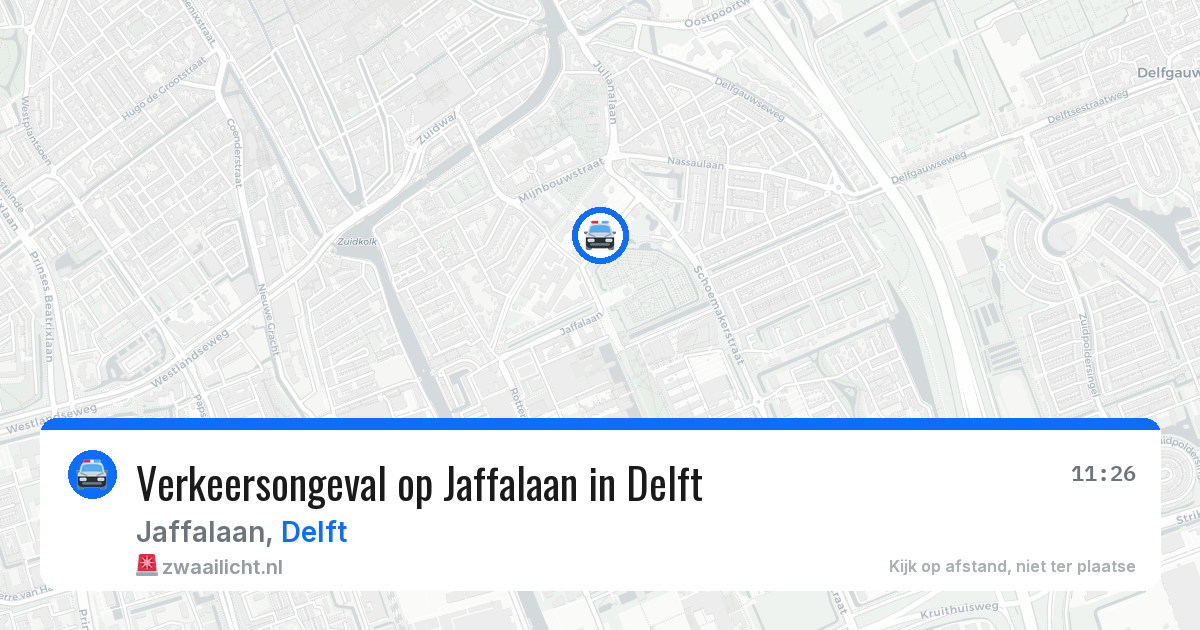 Verkeersongeval op Jaffalaan in Delft — 30 jun 2026