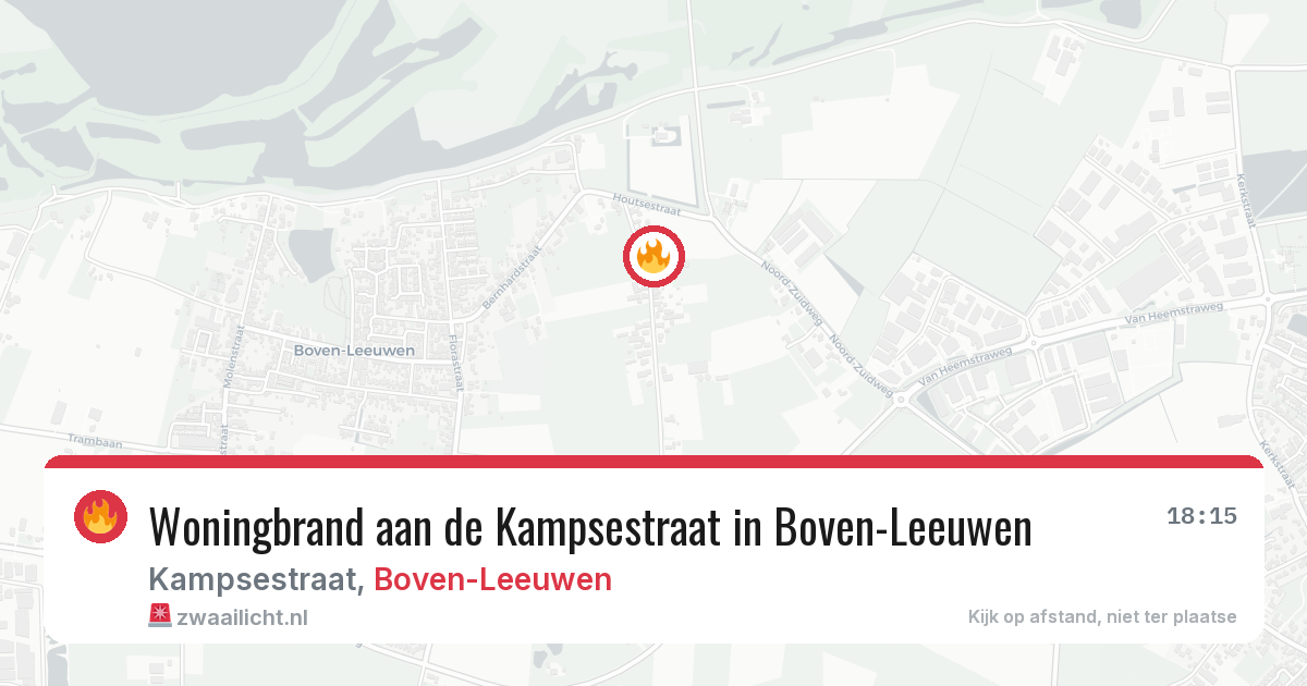 Woningbrand aan de Kampsestraat in Boven-Leeuwen — 16 jan 2026