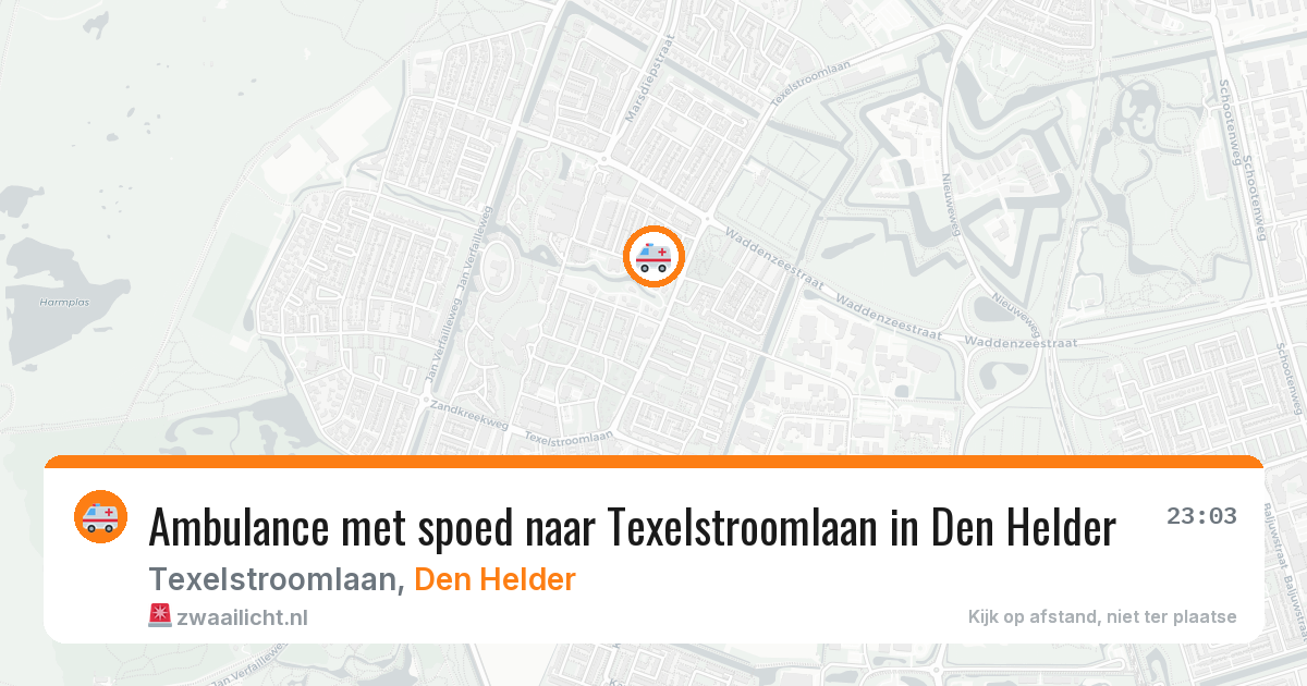 Ambulance met spoed naar Texelstroomlaan in Den Helder — 20 mrt 2026