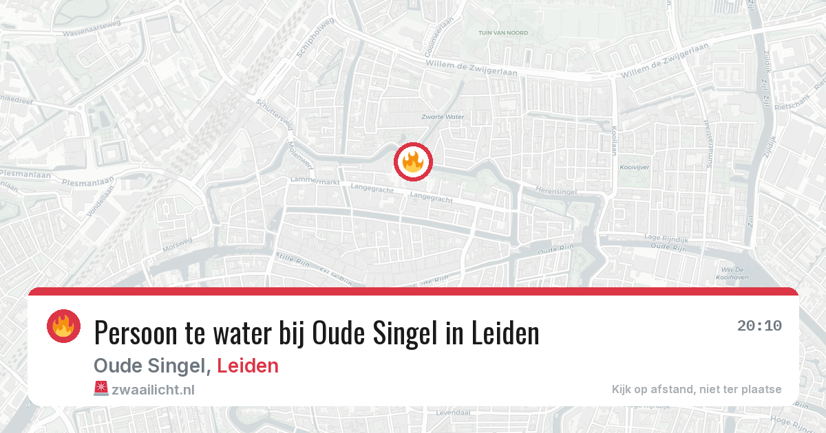 Persoon te water bij Oude Singel in Leiden — 1 jun 2026