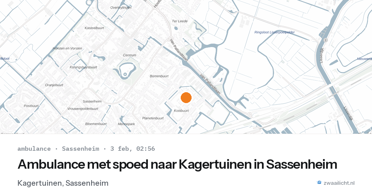 Ambulance met spoed naar Kagertuinen in Sassenheim — 3 feb 2026