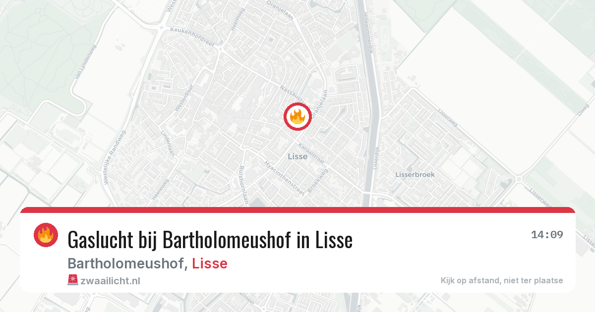 Gaslucht bij Bartholomeushof in Lisse — 6 jun 2026