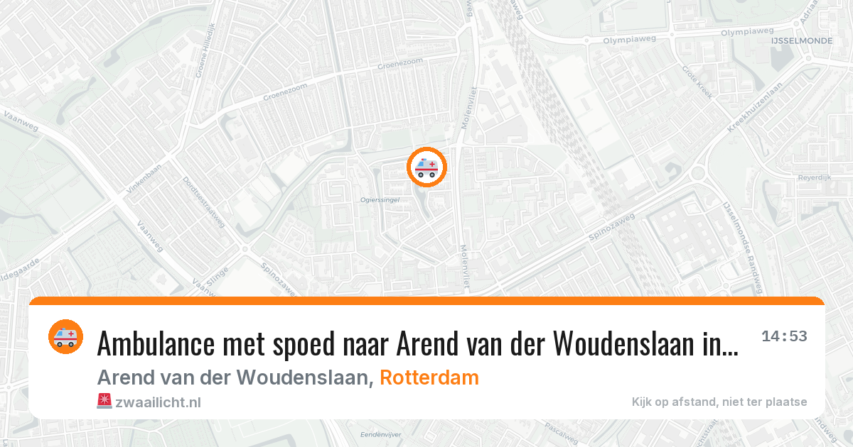 Ambulance met spoed naar Arend van der Woudenslaan in Rotterdam — 16 jun 2026