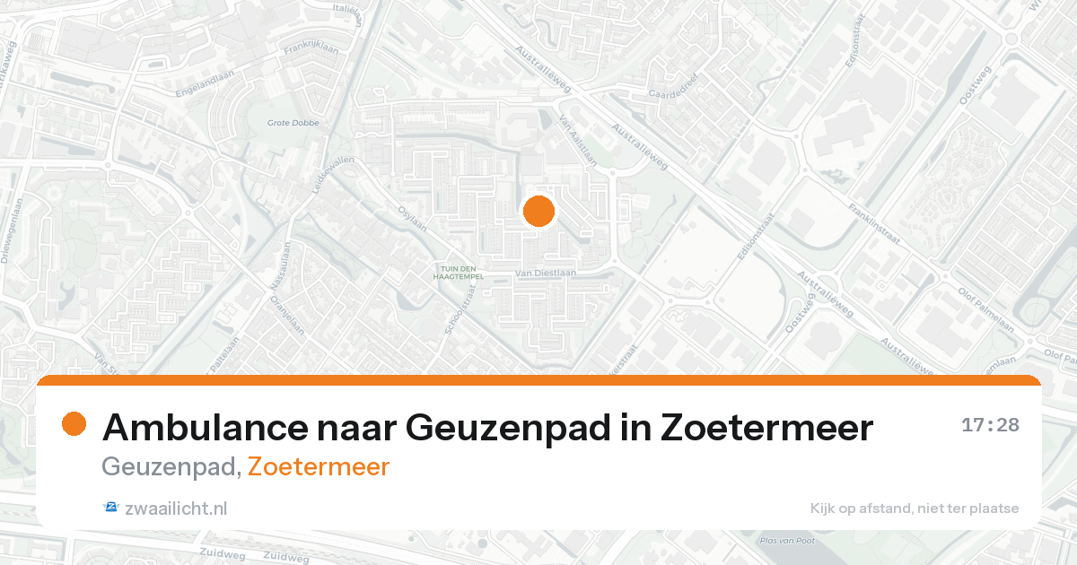 Ambulance naar Geuzenpad in Zoetermeer — 23 aug 2026