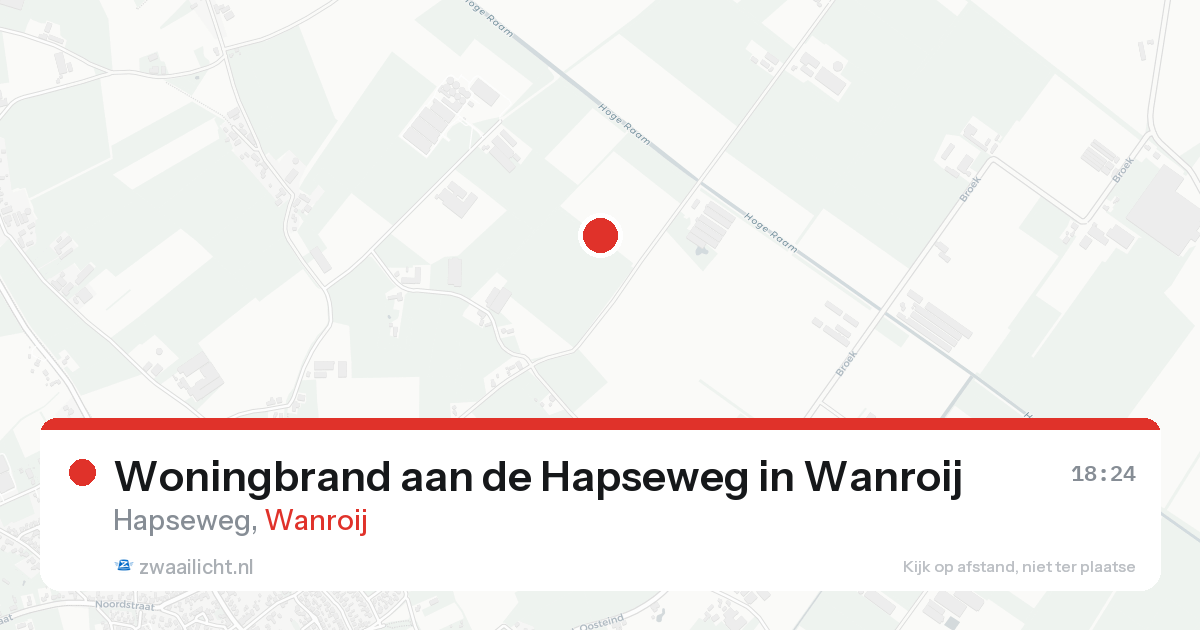 Woningbrand aan de Hapseweg in Wanroij — 12 aug 2026