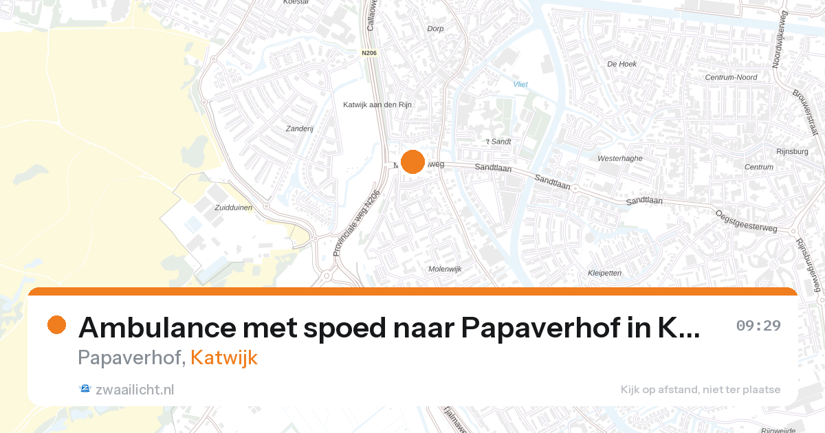 Ambulance met spoed naar Papaverhof in Katwijk — 23 apr 2026