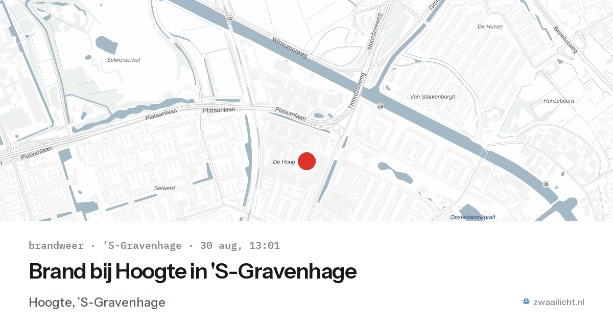 Brand bij Hoogte in 'S-Gravenhage — 30 aug 2026