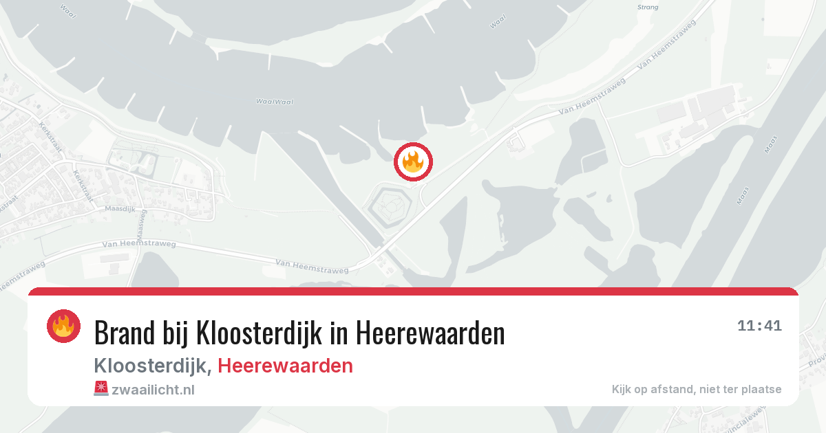 Brand bij Kloosterdijk in Heerewaarden — 15 feb 2026