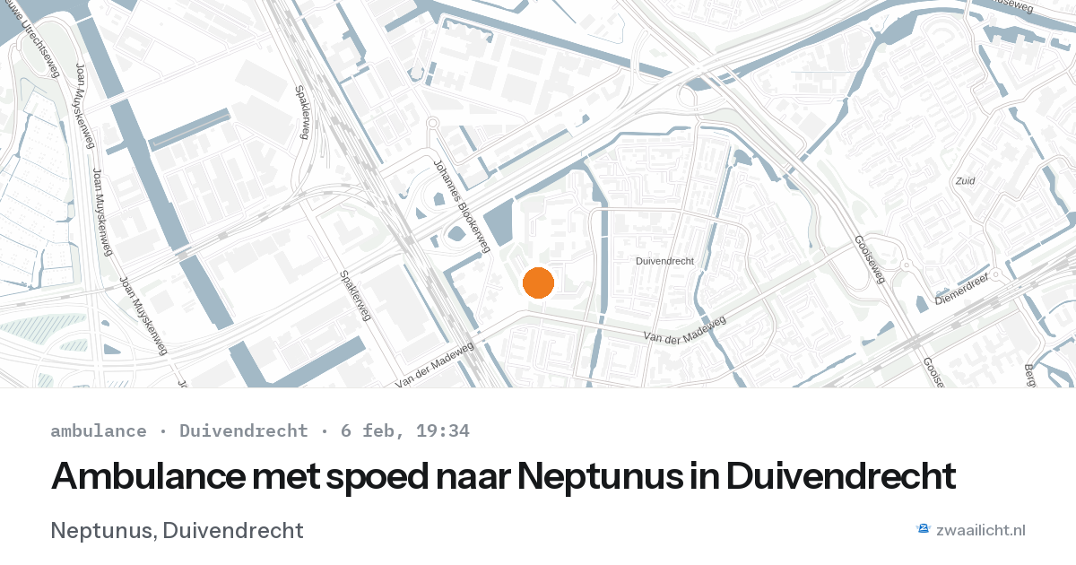 Ambulance met spoed naar Neptunus in Duivendrecht — 6 feb 2026