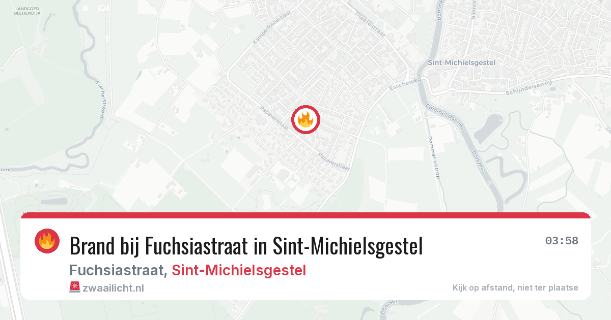 Brand bij Fuchsiastraat in Sint-Michielsgestel — 28 jun 2026