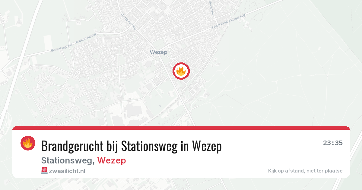 Brandgerucht bij Stationsweg in Wezep — 19 jun 2026