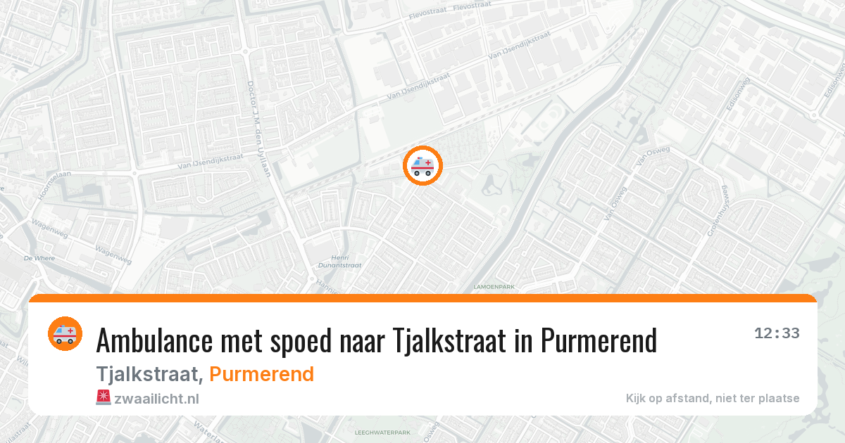 Ambulance met spoed naar Tjalkstraat in Purmerend — 11 aug 2026