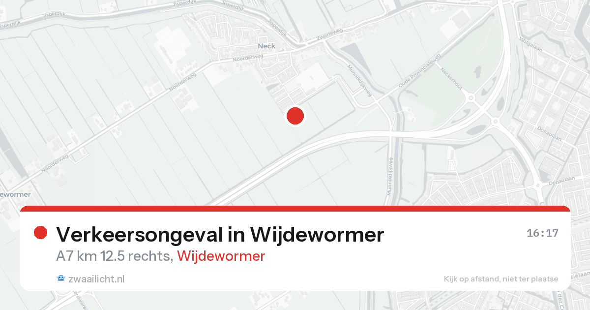 Verkeersongeval in Wijdewormer — 25 aug 2026