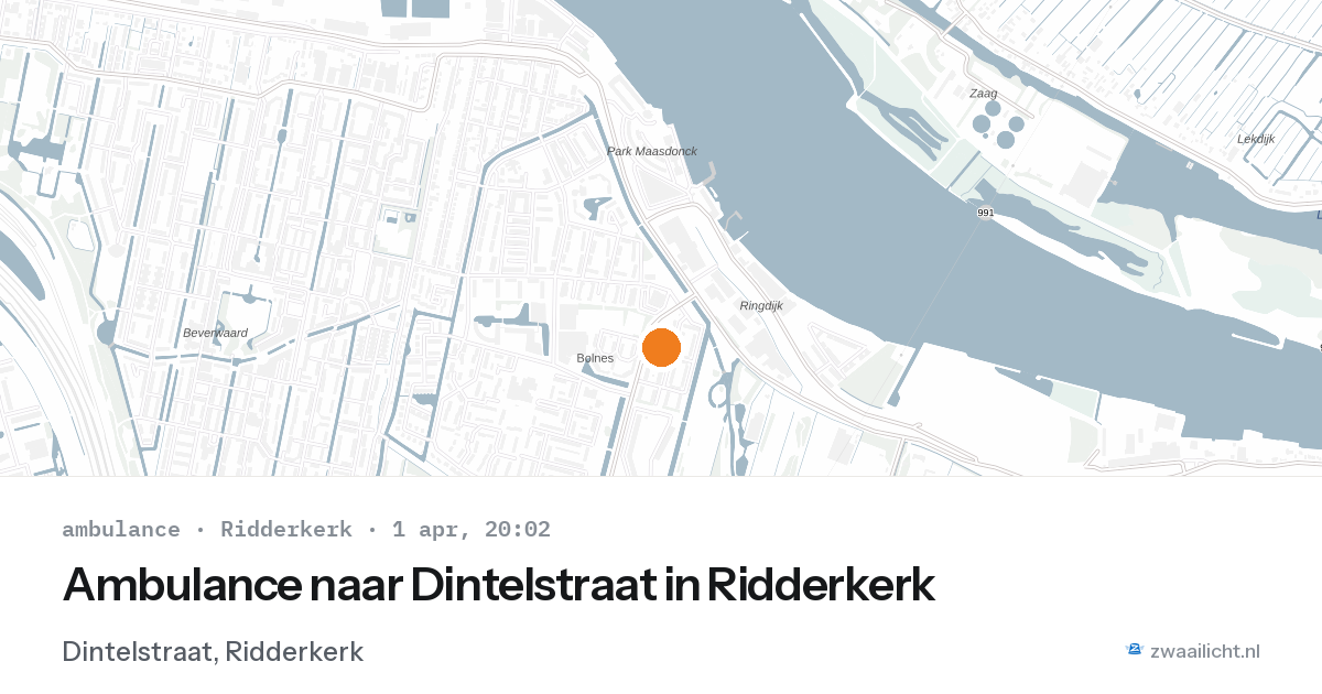 Ambulance naar Dintelstraat in Ridderkerk — 1 apr 2026