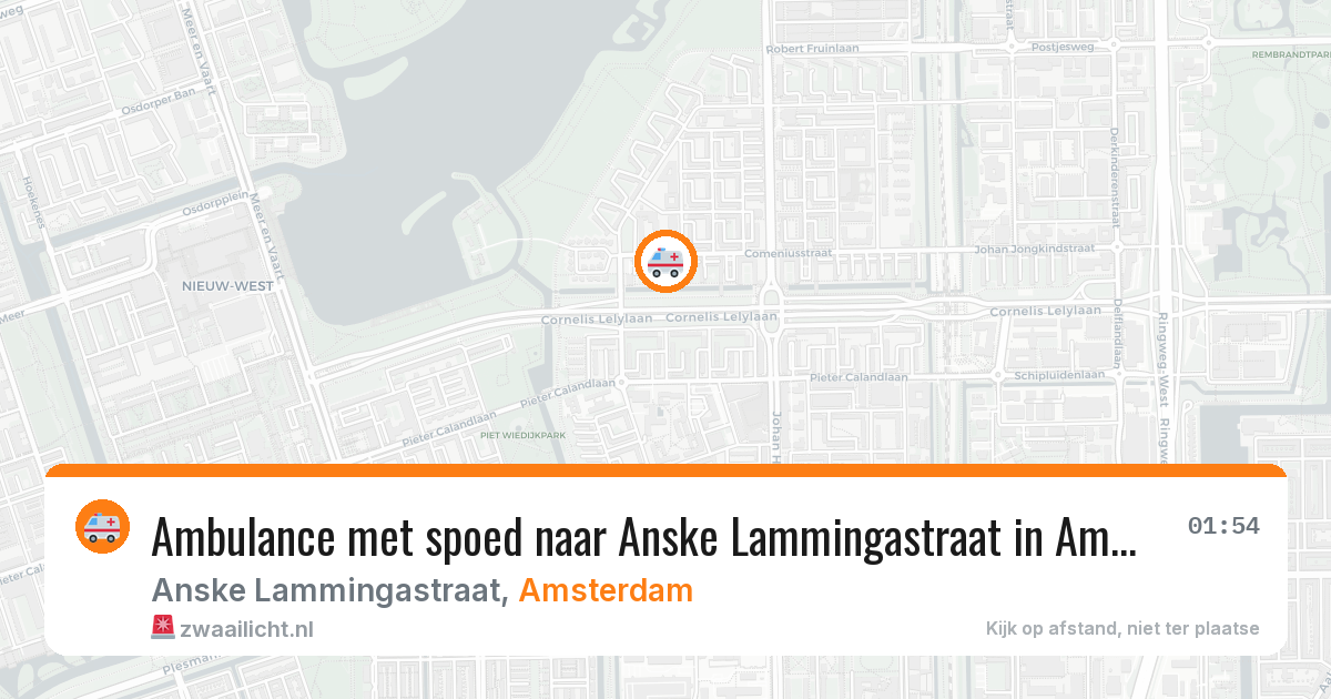 Ambulance met spoed naar Anske Lammingastraat in Amsterdam — 12 mei 2026