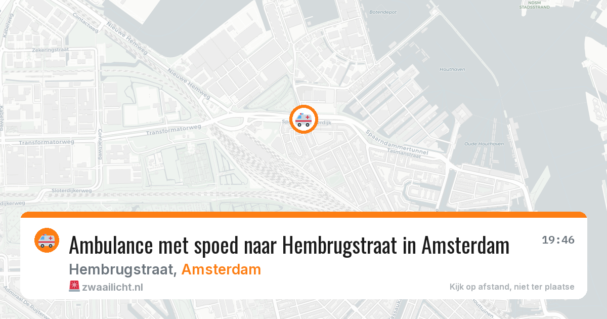 Ambulance met spoed naar Hembrugstraat in Amsterdam — 15 jun 2026