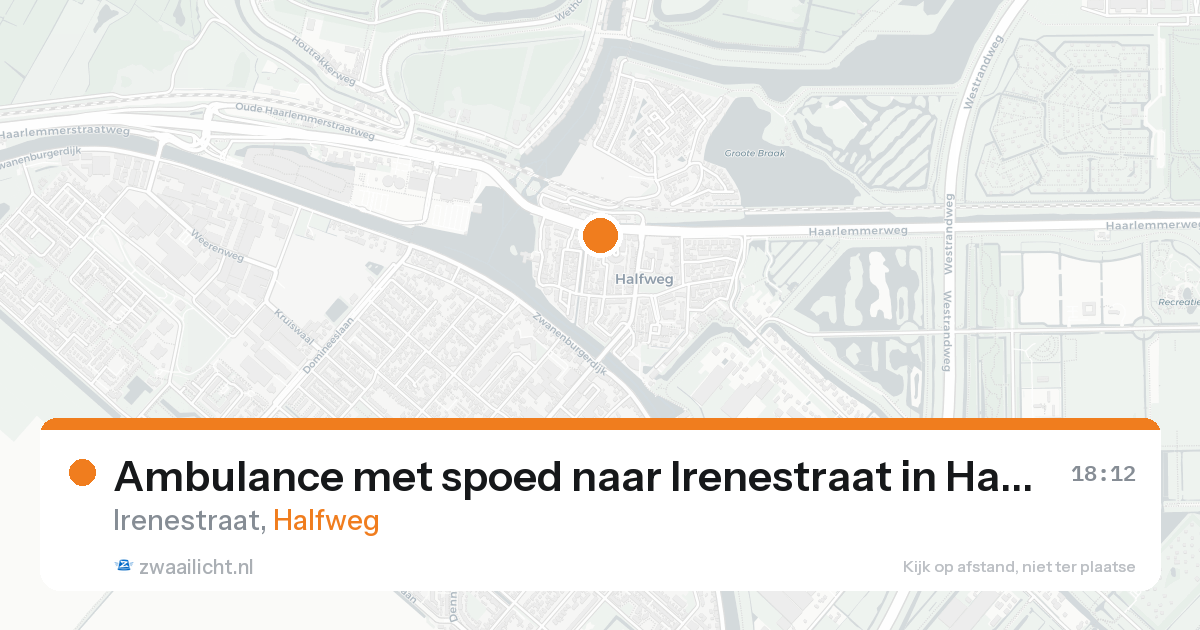 Ambulance met spoed naar Irenestraat in Halfweg — 13 aug 2026