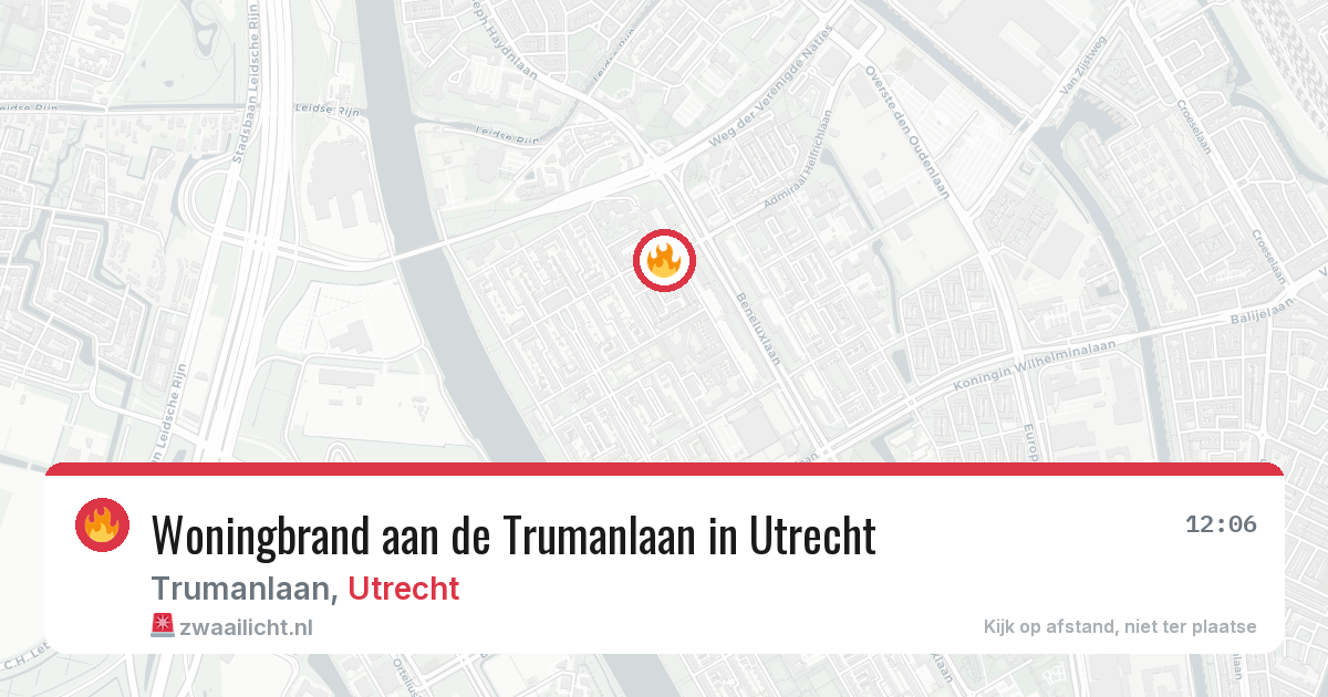 Woningbrand aan de Trumanlaan in Utrecht — 8 mrt 2026