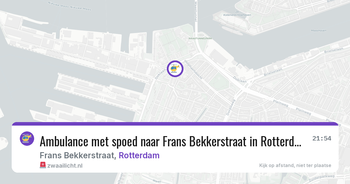 Ambulance met spoed naar Frans Bekkerstraat in Rotterdam — 15 jun 2026