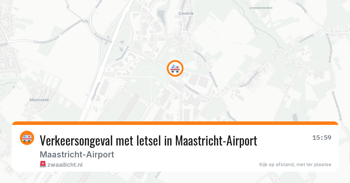 Verkeersongeval met letsel in Maastricht-Airport — 27 mei 2026