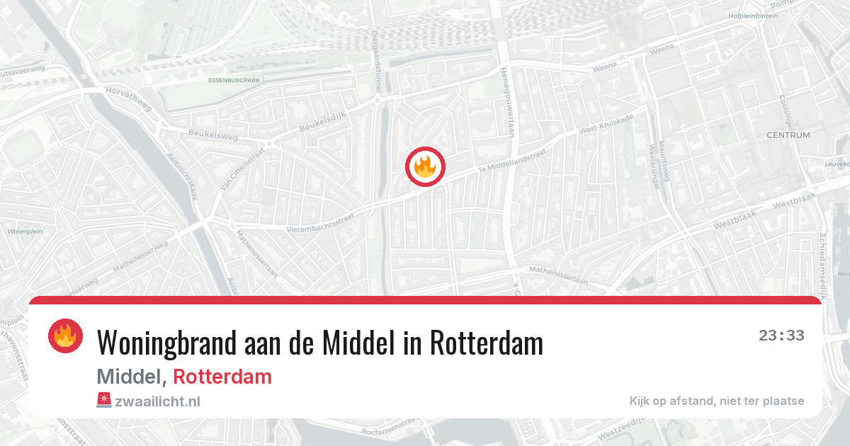 Woningbrand aan de Middel in Rotterdam — 1 jul 2026