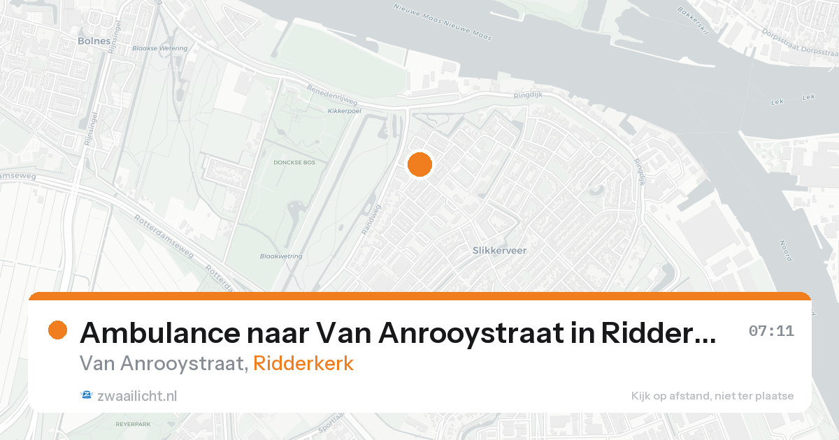 Ambulance naar Van Anrooystraat in Ridderkerk — 17 aug 2026
