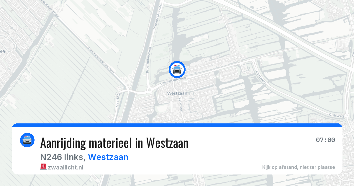Aanrijding materieel in Westzaan — 1 jul 2026