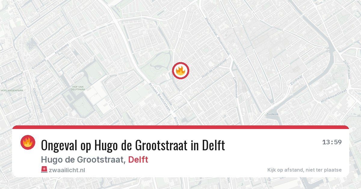 Ongeval op Hugo de Grootstraat in Delft — 4 apr 2026