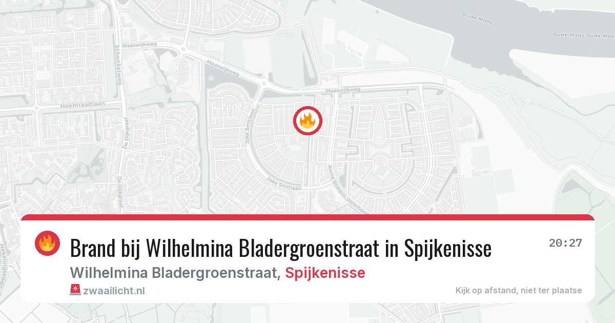 Brand bij Wilhelmina Bladergroenstraat in Spijkenisse — 7 aug 2026
