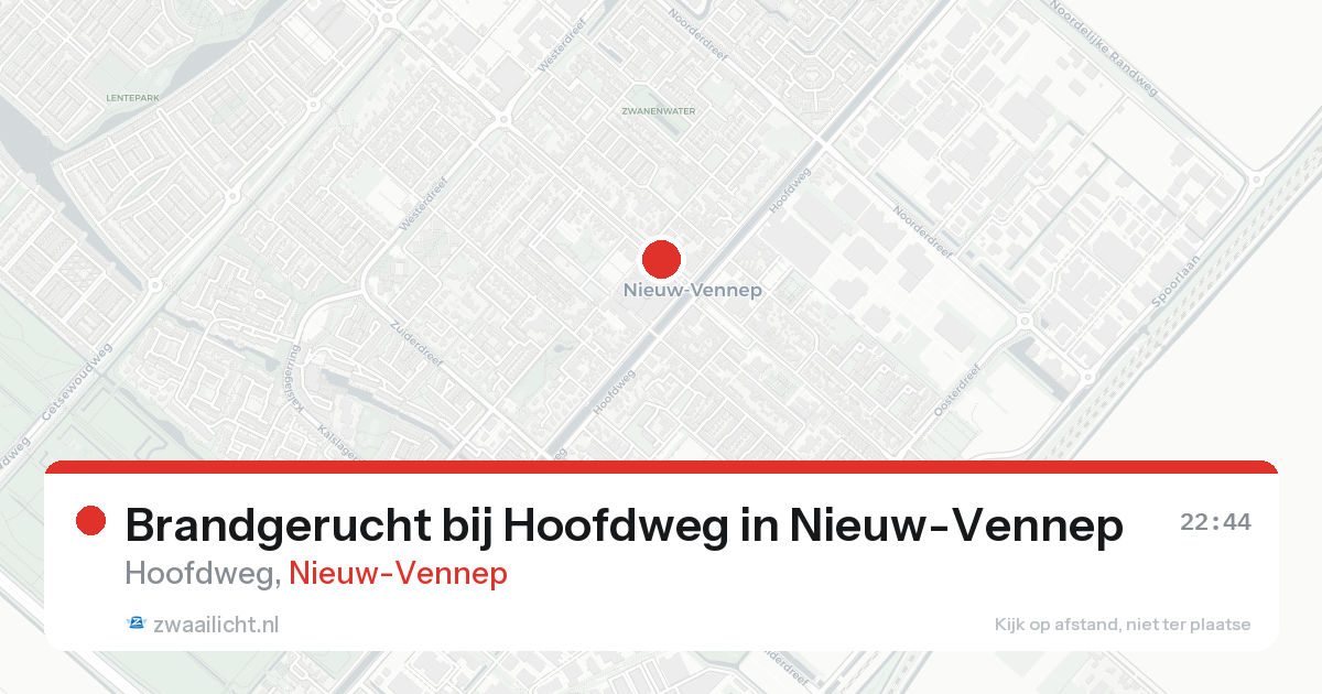 Brandgerucht bij Hoofdweg in Nieuw-Vennep — 17 mei 2026
