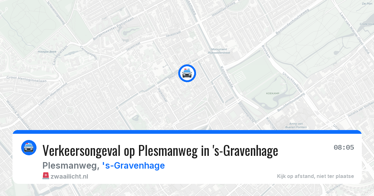 Verkeersongeval op Plesmanweg in 's-Gravenhage — 25 mrt 2026