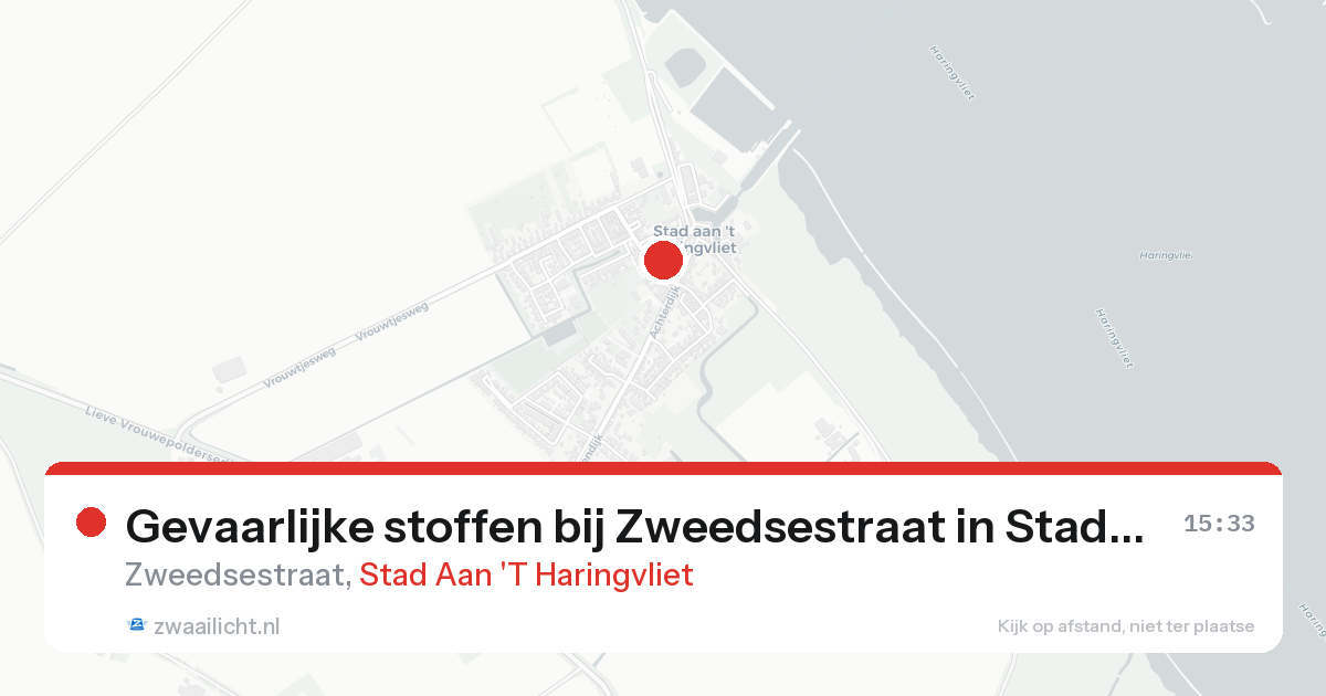 Gevaarlijke stoffen bij Zweedsestraat in Stad Aan 'T Haringvliet — 19 aug 2026