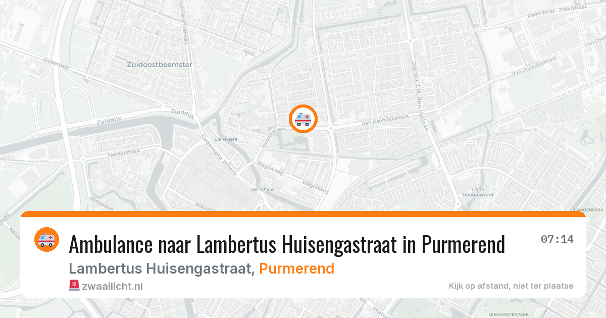 Ambulance naar Lambertus Huisengastraat in Purmerend — 21 mrt 2026
