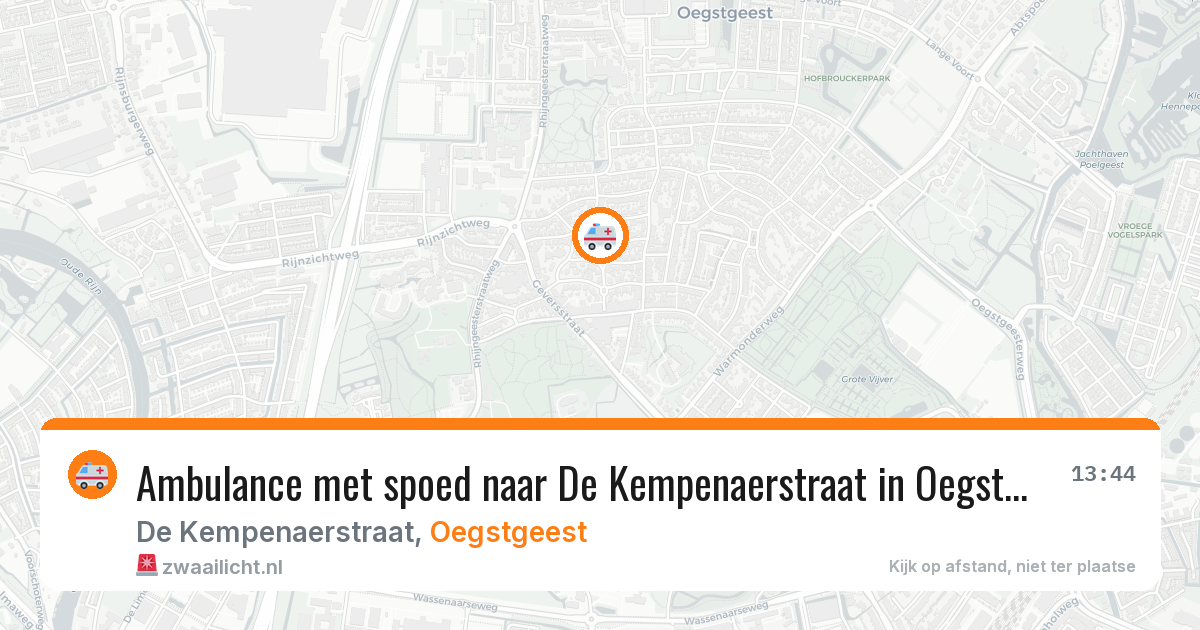 Ambulance met spoed naar De Kempenaerstraat in Oegstgeest — 10 jul 2026