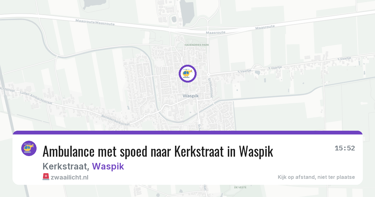 Ambulance met spoed naar Kerkstraat in Waspik — 21 jun 2026