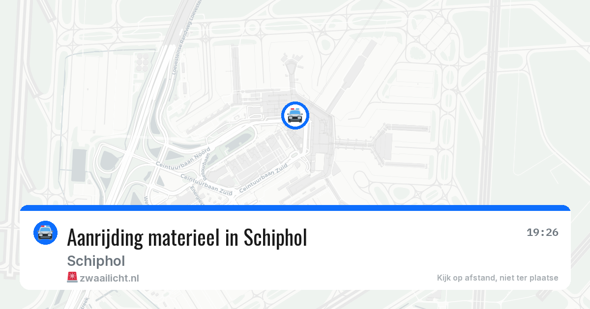 Aanrijding materieel in Schiphol — 19 apr 2026