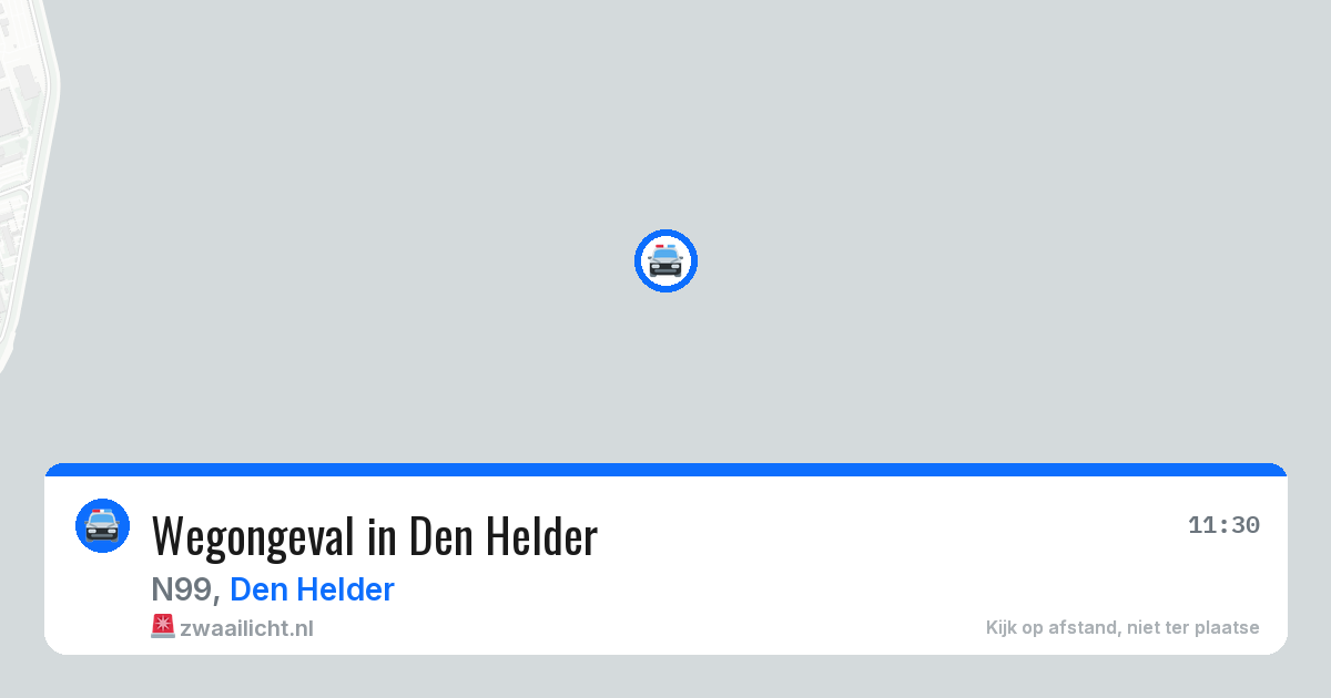 Wegongeval in Den Helder — 2 aug 2026