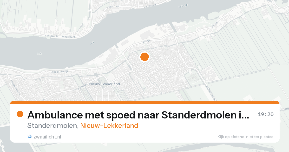 Ambulance met spoed naar Standerdmolen in Nieuw-Lekkerland — 17 aug 2026