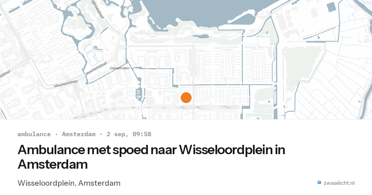 Ambulance met spoed naar Wisseloordplein in Amsterdam — 2 sep 2026