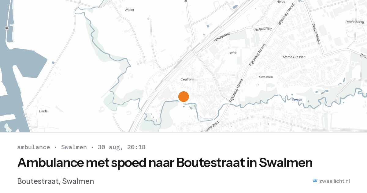 Ambulance met spoed naar Boutestraat in Swalmen — 30 aug 2026