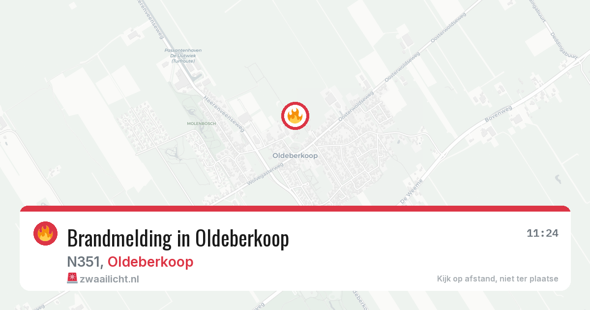 Brandmelding in Oldeberkoop — 8 mrt 2026
