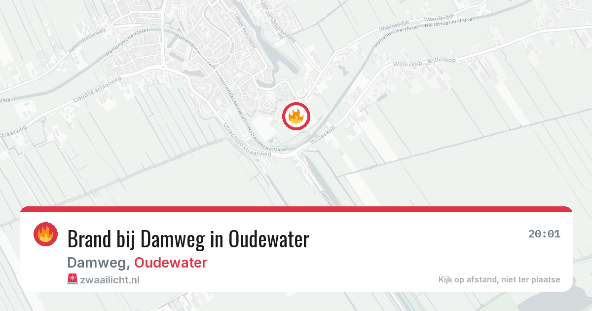 Brand bij Damweg in Oudewater — 18 mei 2026