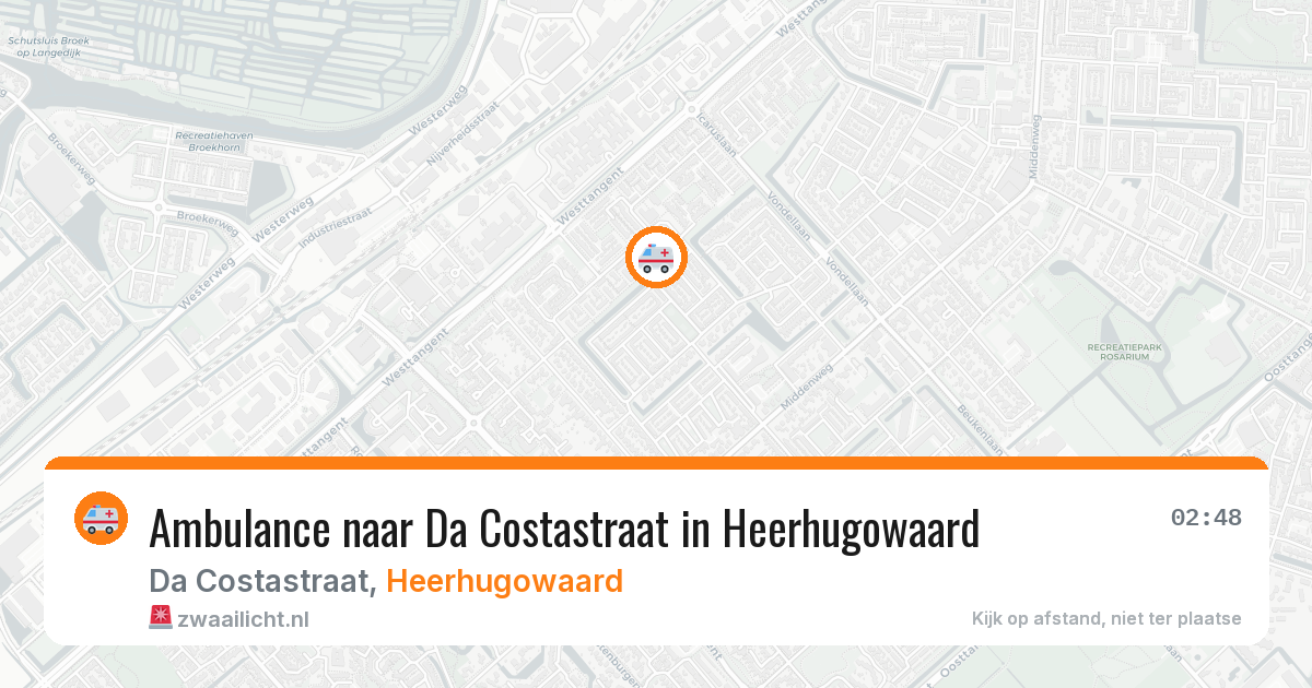 Ambulance naar Da Costastraat in Heerhugowaard — 10 jun 2026