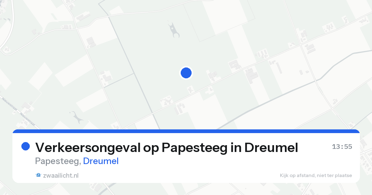 Verkeersongeval op Papesteeg in Dreumel — 16 aug 2026