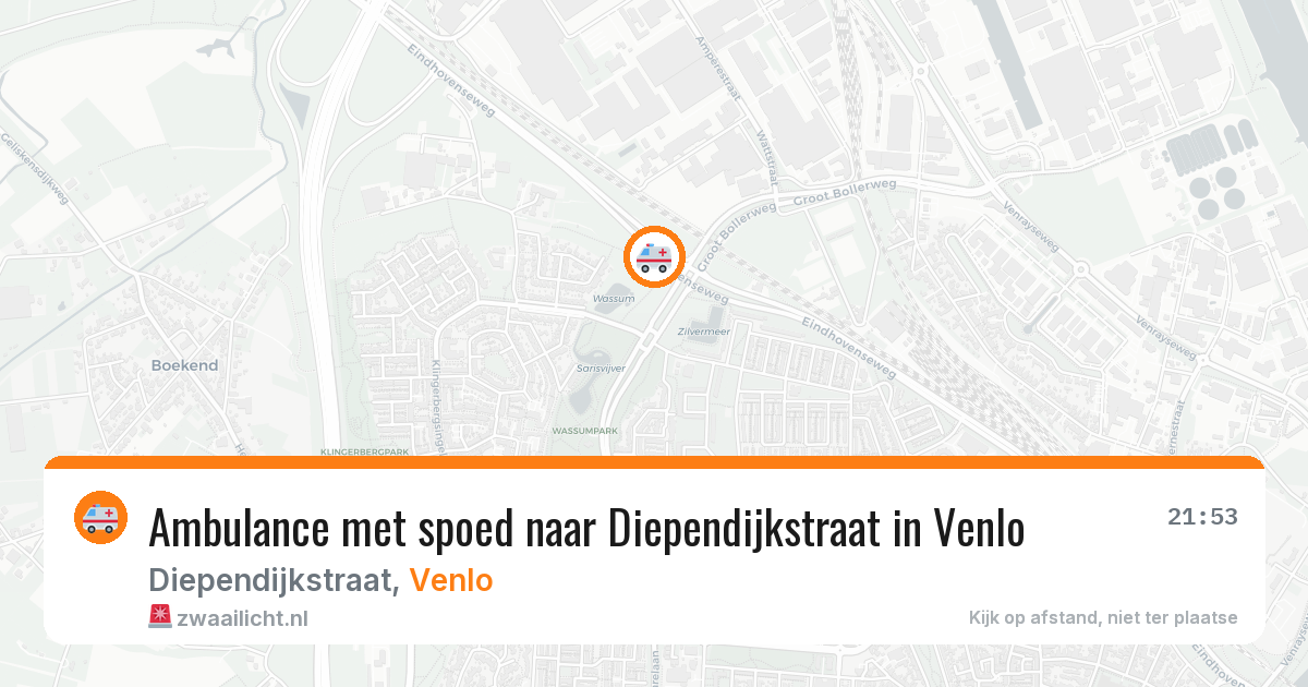 Ambulance met spoed naar Diependijkstraat in Venlo — 2 mei 2026