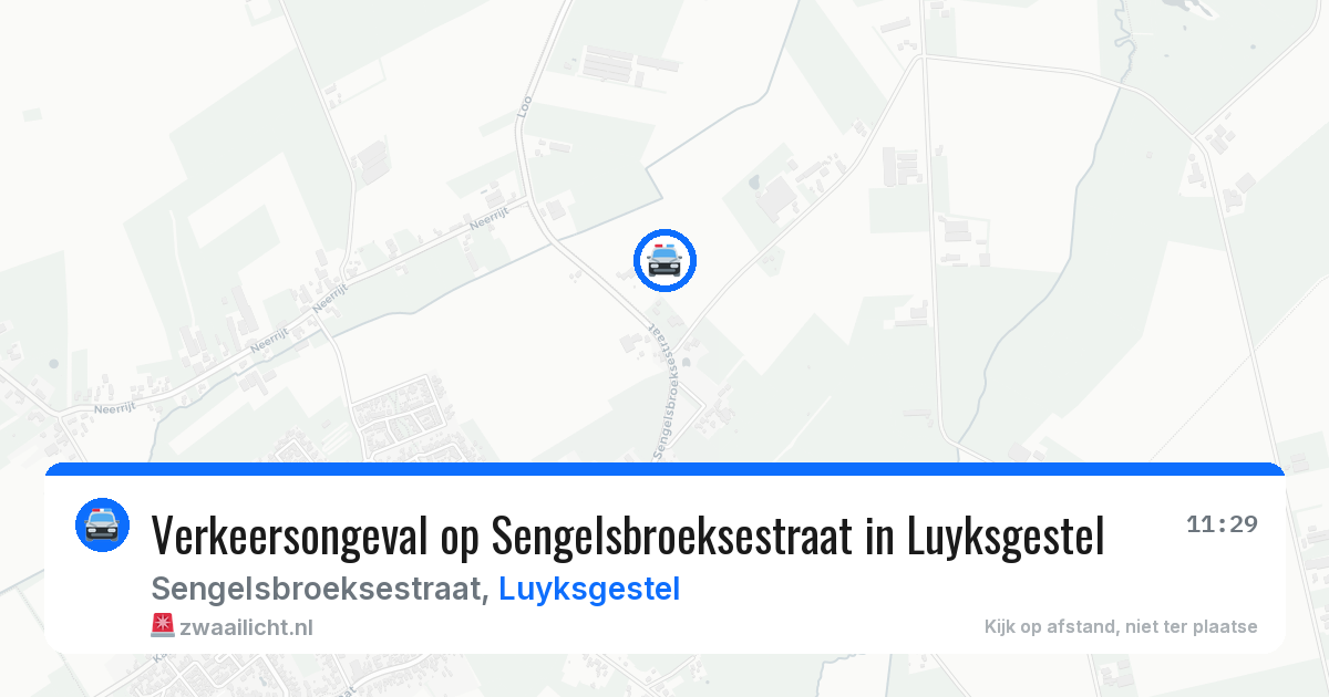 Verkeersongeval op Sengelsbroeksestraat in Luyksgestel — 30 mrt 2026