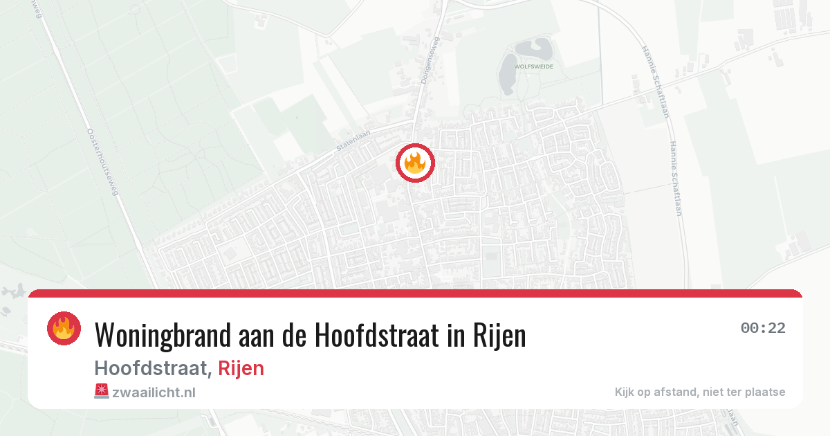 Woningbrand aan de Hoofdstraat in Rijen — 16 jun 2026