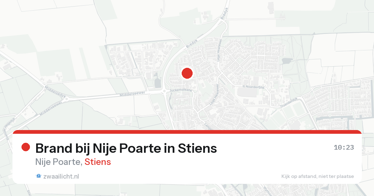 Brand bij Nije Poarte in Stiens — 15 aug 2026