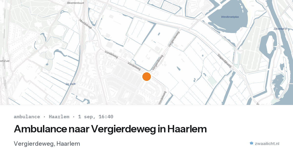 Ambulance naar Vergierdeweg in Haarlem — 1 sep 2026
