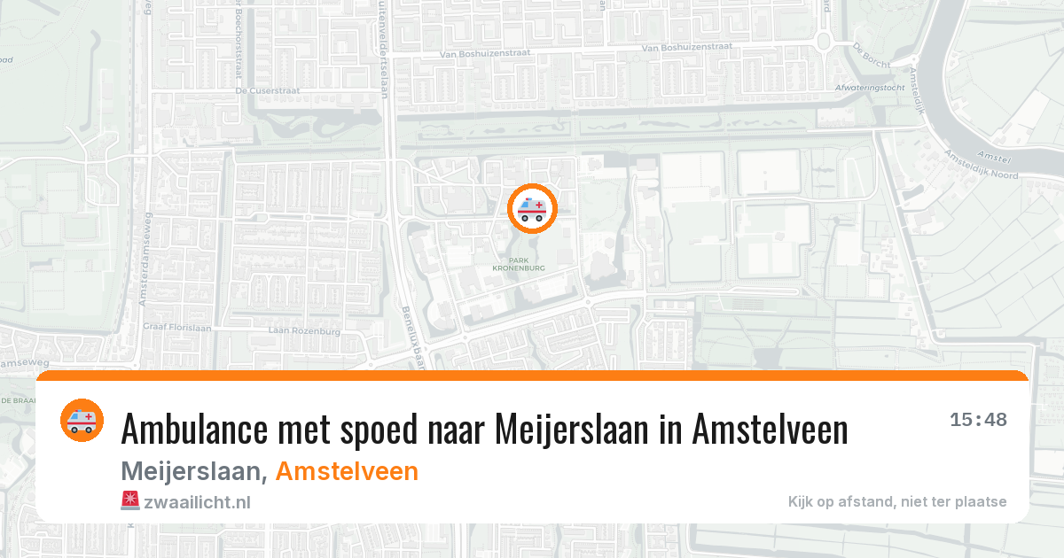 Ambulance met spoed naar Meijerslaan in Amstelveen — 18 mrt 2026
